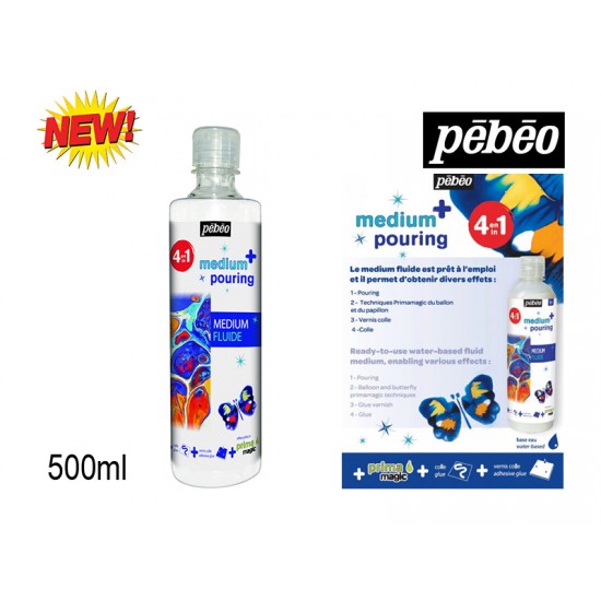 Pebeo 4 In 1 Studio Acrylics Pouring Medium 500ml Pebeo 4 In 1 Studio Acrylics Pouring Medium 500ml
